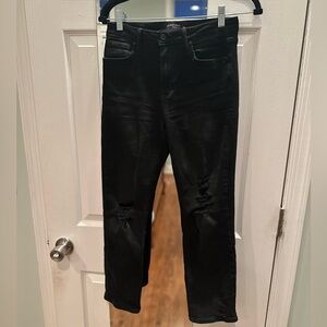 Just Black Denim (JBD) ankle cropped ripped black jeans size 26
